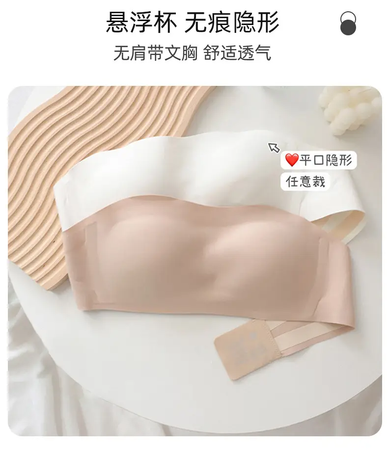 Summer Thin Push-Up Bra for Women with Large Busts, Anti-Slip Bandeau Style, Seamless Bra Without Underwire, Wholesale — feature 5