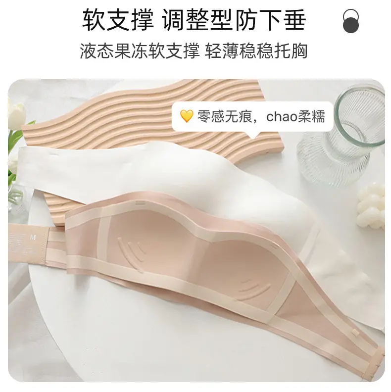 Summer Thin Push-Up Bra for Women with Large Busts, Anti-Slip Bandeau Style, Seamless Bra Without Underwire, Wholesale — feature 6