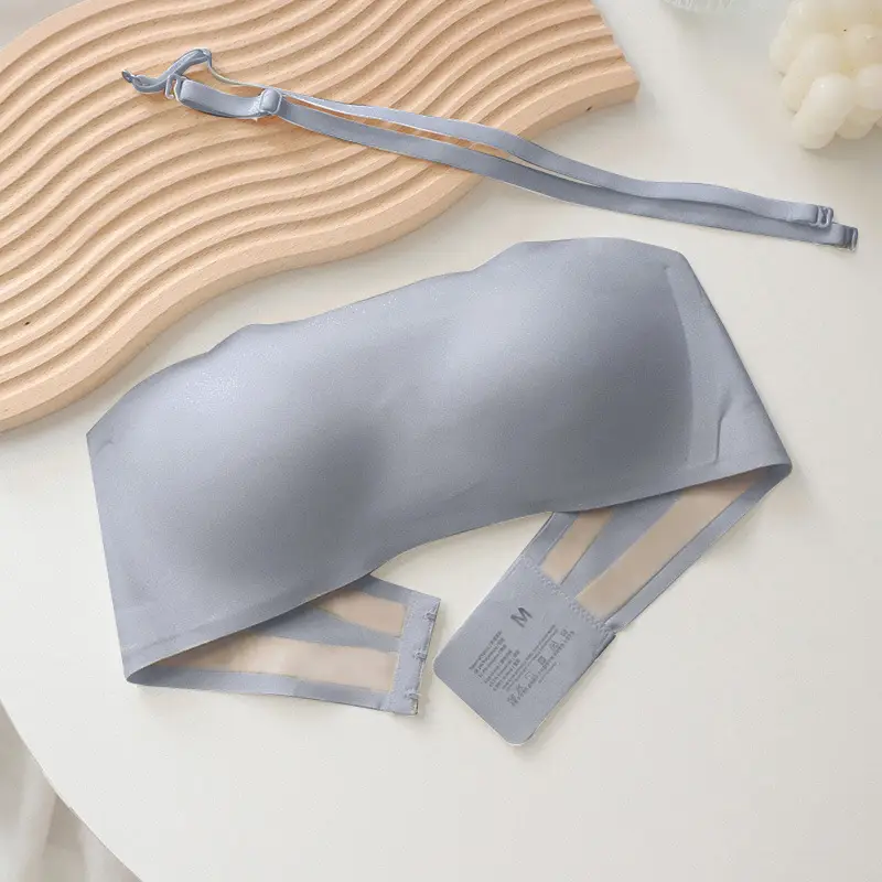 Summer Thin Push-Up Bra for Women with Large Busts, Anti-Slip Bandeau Style, Seamless Bra Without Underwire, Wholesale