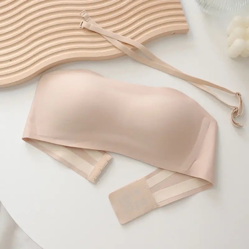 Summer Thin Push-Up Bra for Women with Large Busts, Anti-Slip Bandeau Style, Seamless Bra Without Underwire, Wholesale