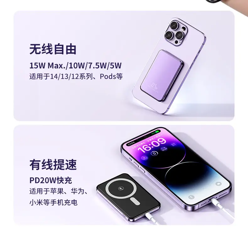 True 15W Ultra-Thin Aluminum Alloy Magnetic Wireless Power Bank Magsafe Wireless Fast Charging Portable Power Bank — feature 14