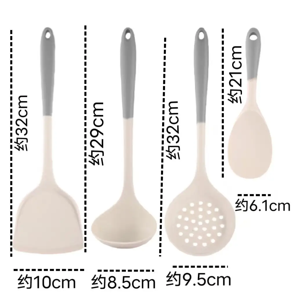 Silicone Spatula Cooking Utensil Set, Food-Grade Non-Stick Pan, High-Temperature Resistant Silicone Cooking Spatula and Spoon