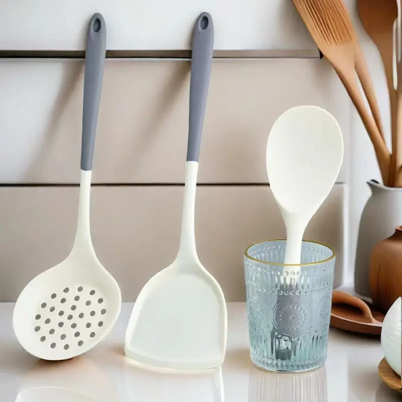 Silicone Spatula Cooking Utensil Set, Food-Grade Non-Stick Pan, High-Temperature Resistant Silicone Cooking Spatula and Spoon — feature 3