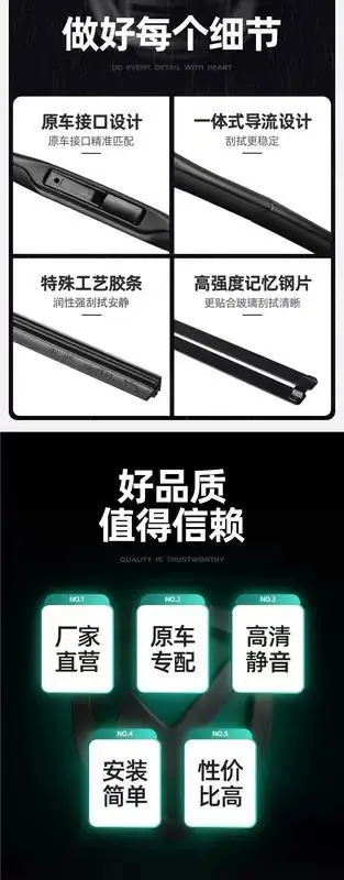 Suitable for Aion Hyper Ht Wiper Blades, 24 Types of Accessories, Car Parts, Special Rubber Strips, Boneless Silent Wipers — feature 3