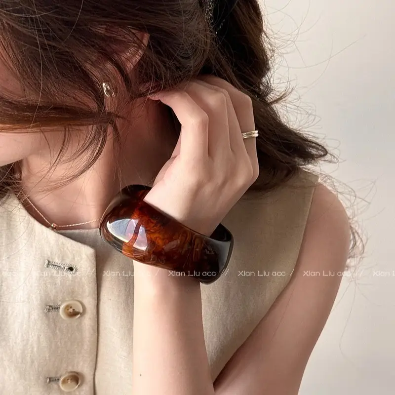 Acetate Ring Bracelet for Women 2026 New Vintage Stackable Bracelet Light Luxury Niche Exquisite High-End Bracelet