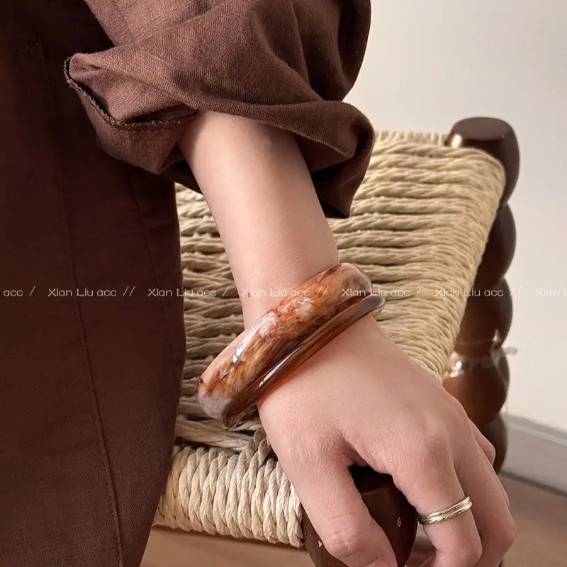 Acetate Ring Bracelet for Women 2026 New Vintage Stackable Bracelet Light Luxury Niche Exquisite High-End Bracelet