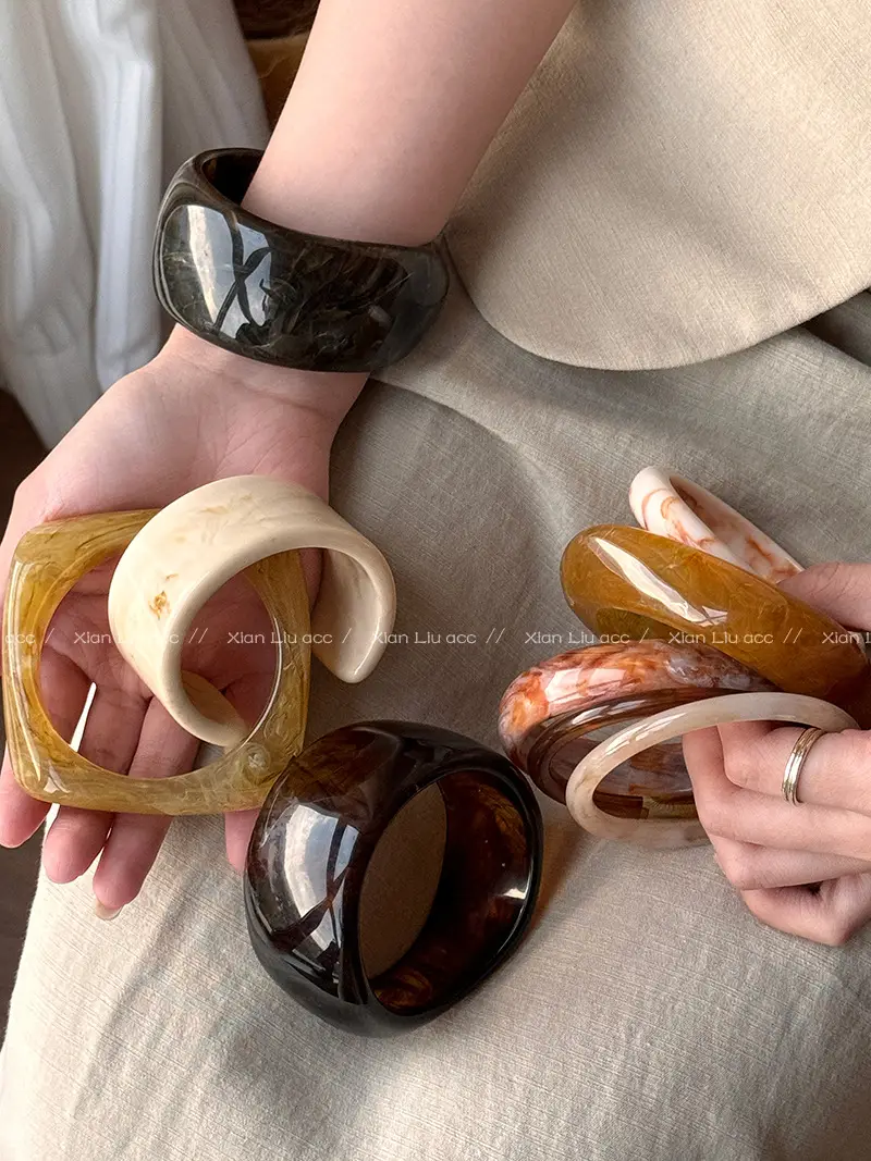 Acetate Ring Bracelet for Women 2026 New Vintage Stackable Bracelet Light Luxury Niche Exquisite High-End Bracelet — feature 17