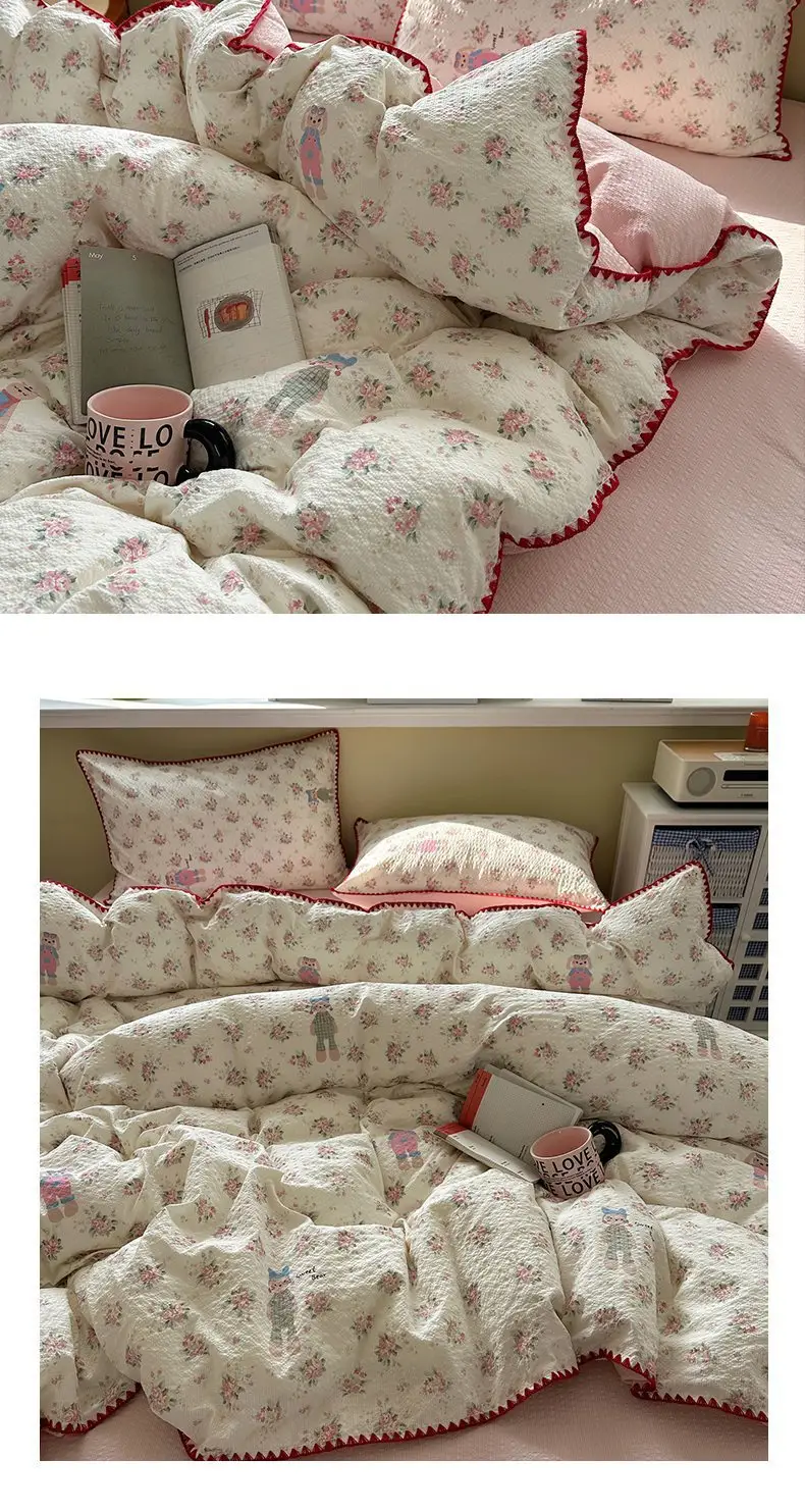 Maternity and Baby-Grade Class a Breathable Four-Piece Set for Sleeping Naked, Pure Cotton Double-Layer Gauze Cloud-Soft Bed Sheet and Duvet Cover, Dormitory Three or Four-Piece Set — feature 15