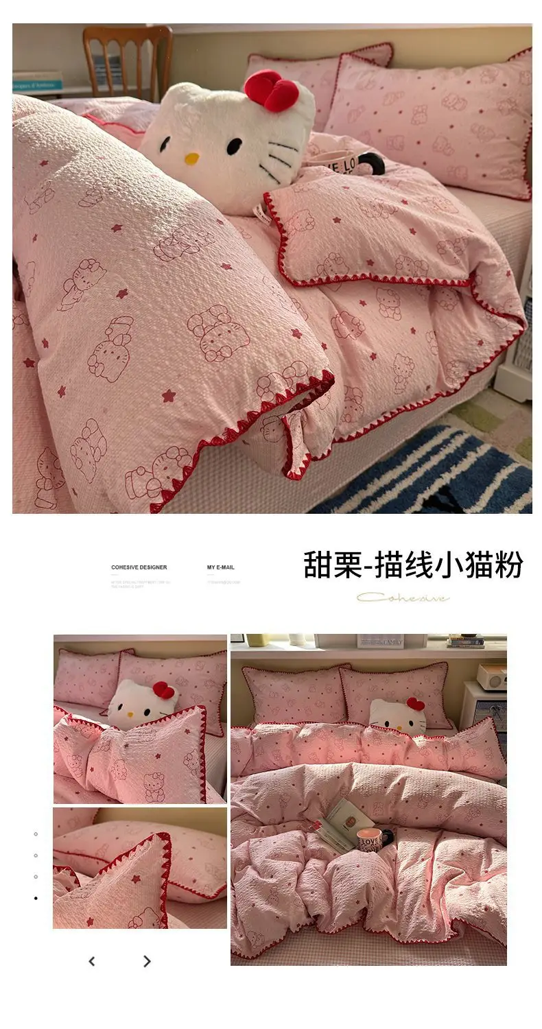 Maternity and Baby-Grade Class a Breathable Four-Piece Set for Sleeping Naked, Pure Cotton Double-Layer Gauze Cloud-Soft Bed Sheet and Duvet Cover, Dormitory Three or Four-Piece Set — feature 20