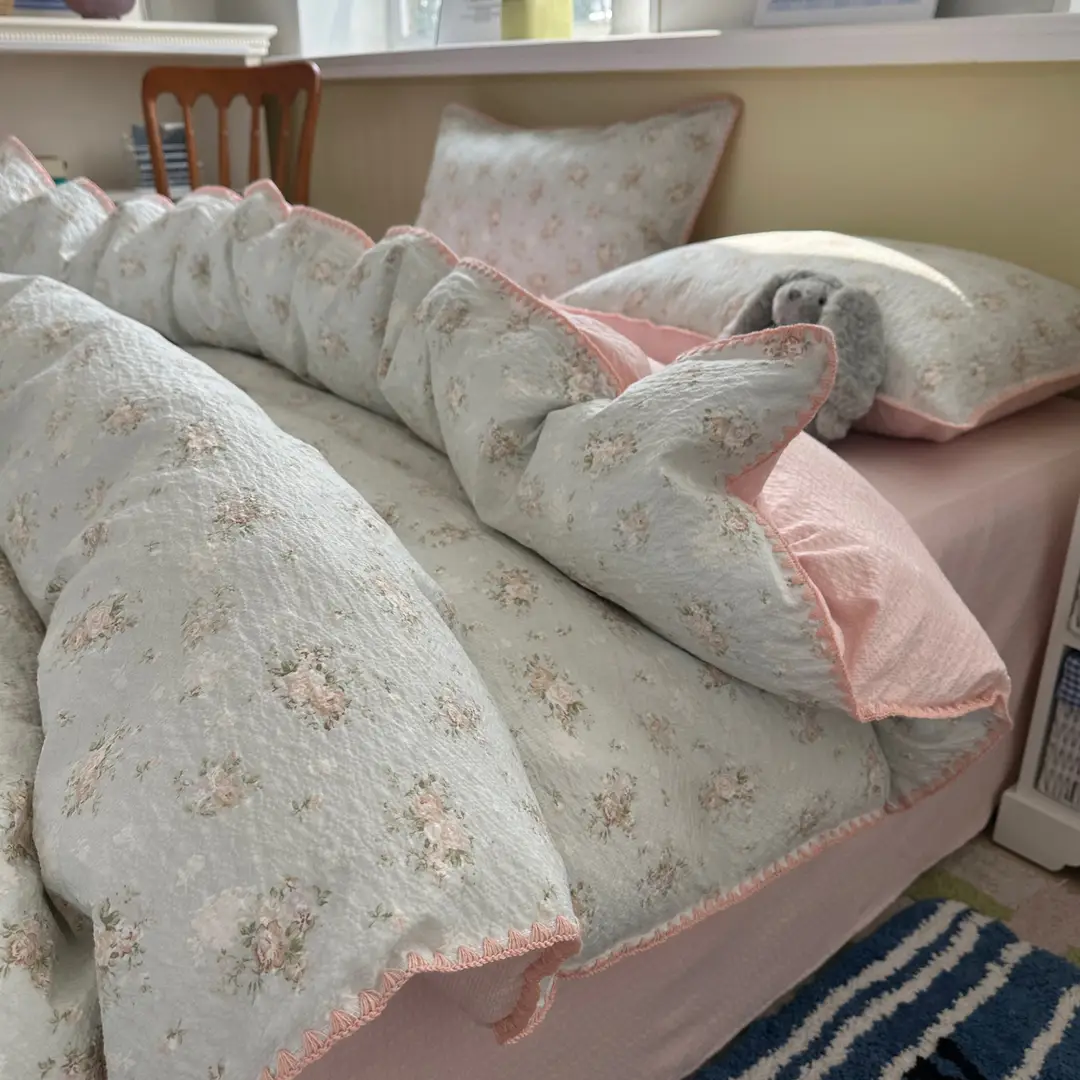 Maternity and Baby-Grade Class a Breathable Four-Piece Set for Sleeping Naked, Pure Cotton Double-Layer Gauze Cloud-Soft Bed Sheet and Duvet Cover, Dormitory Three or Four-Piece Set