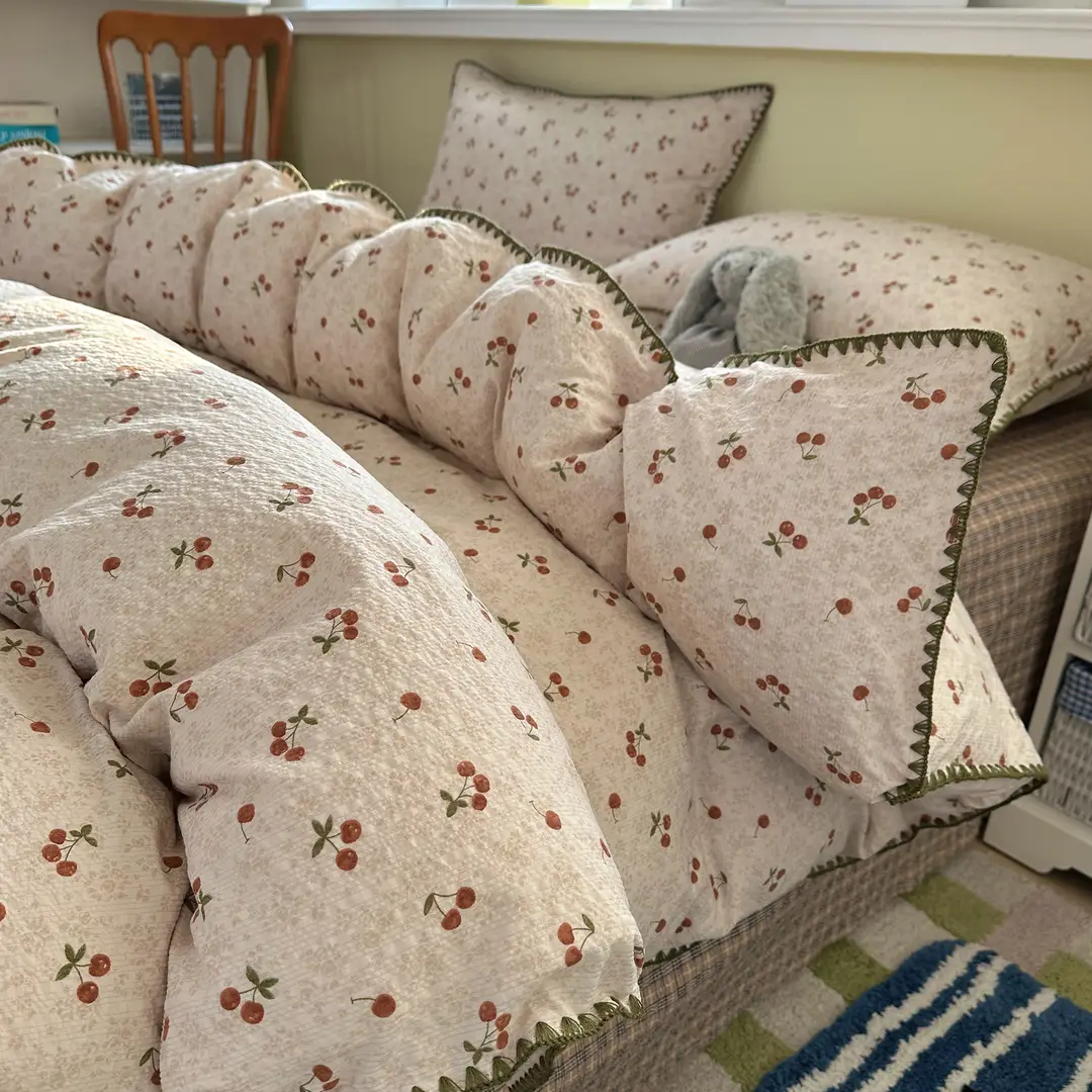 Maternity and Baby-Grade Class a Breathable Four-Piece Set for Sleeping Naked, Pure Cotton Double-Layer Gauze Cloud-Soft Bed Sheet and Duvet Cover, Dormitory Three or Four-Piece Set