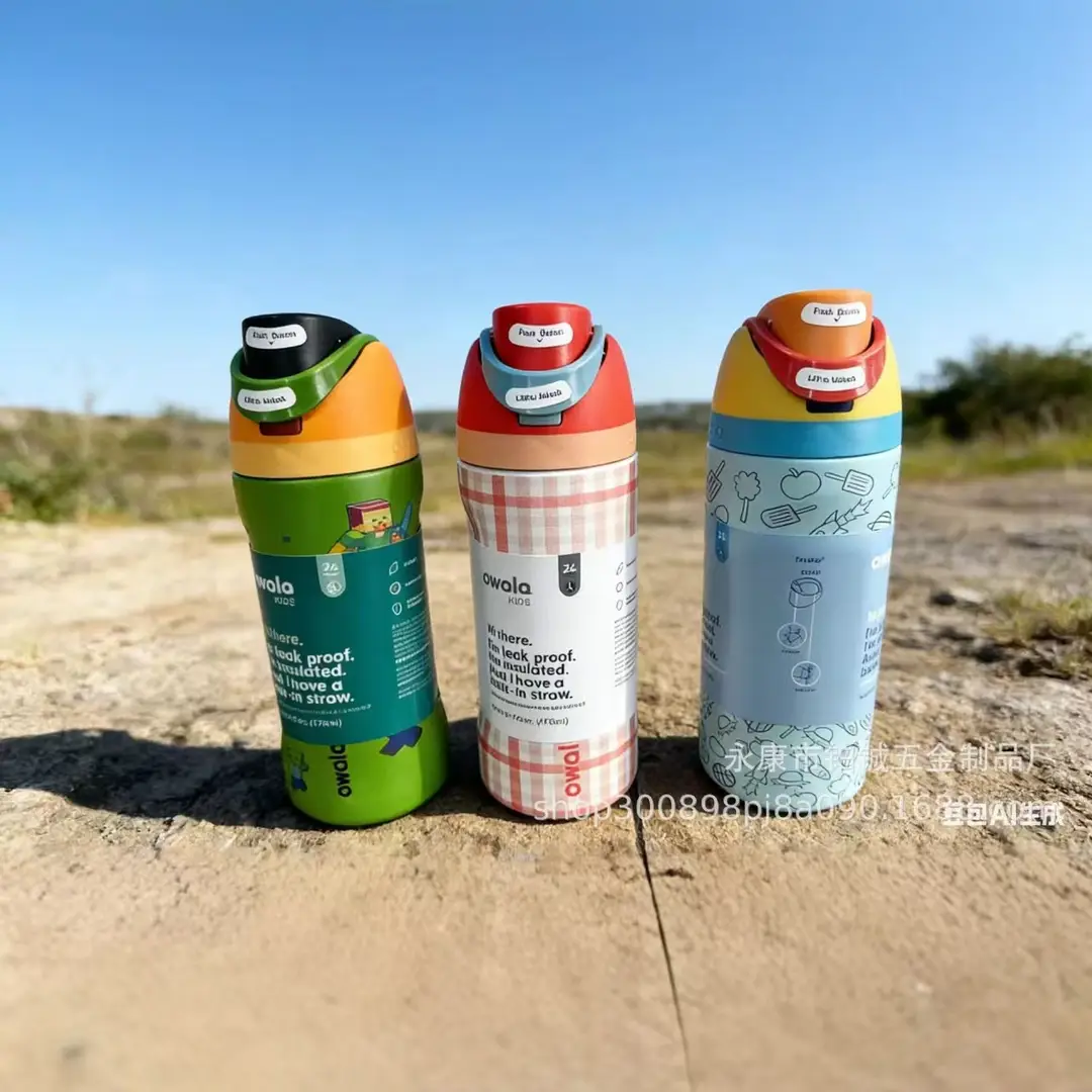 Owala Fruit Cup Outdoor Portable Genuine 304 Stainless Steel Thermos Cup 16 Minecraft Student Portable Bounce Water Bottle