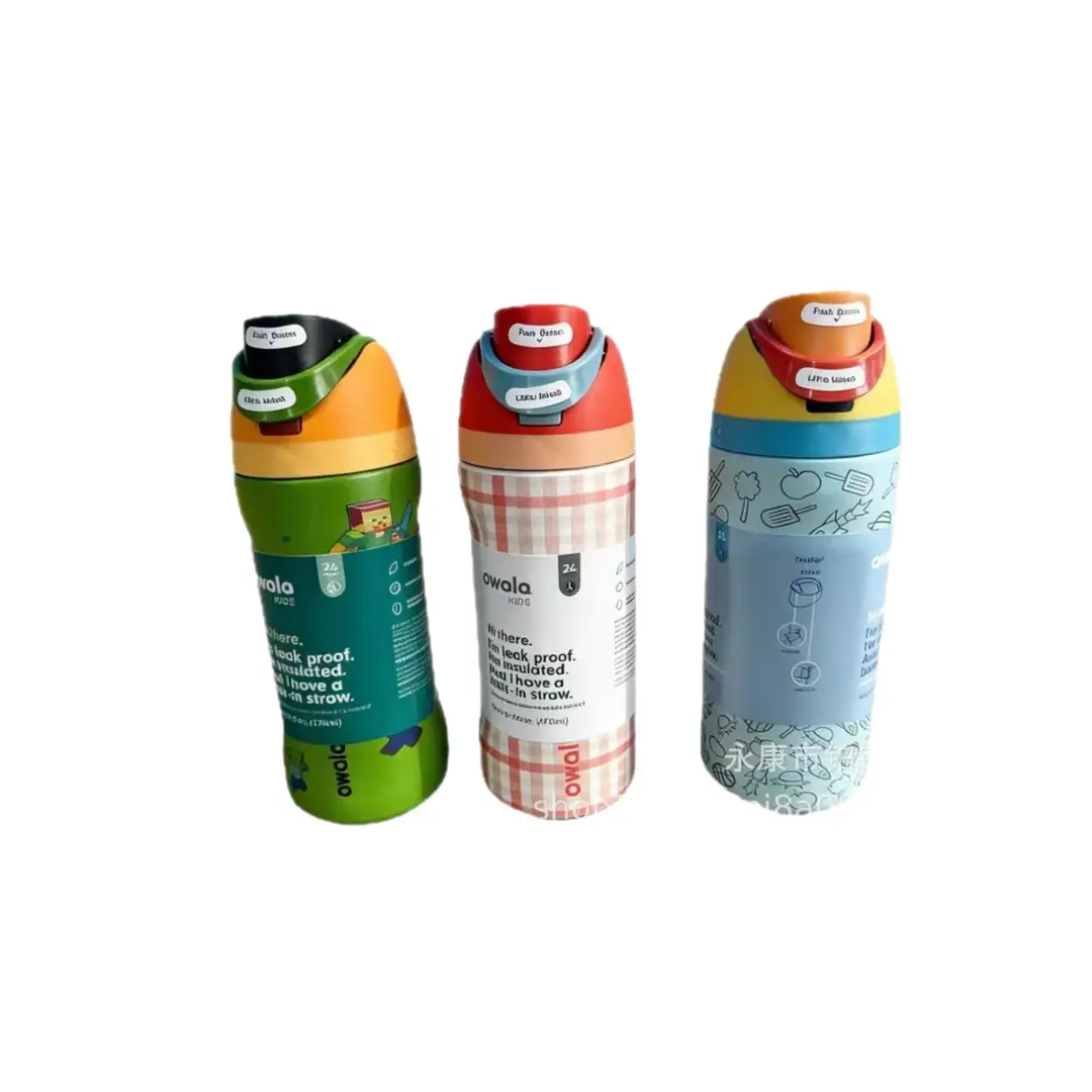Owala Fruit Cup Outdoor Portable Genuine 304 Stainless Steel Thermos Cup 16 Minecraft Student Portable Bounce Water Bottle