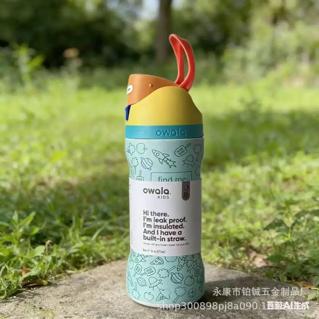 Owala Fruit Cup Outdoor Portable Genuine 304 Stainless Steel Thermos Cup 16 Minecraft Student Portable Bounce Water Bottle — feature 16