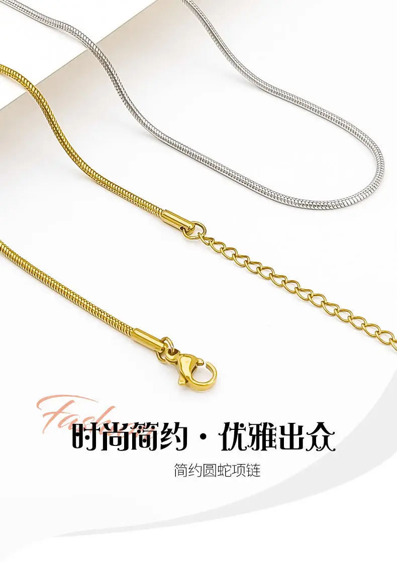 Yiwu Manufacturer Jewelry Stainless Steel Round Snake Accessory Necklace Light Luxury Niche Clavicle Chain Jewelry for Women — feature 3