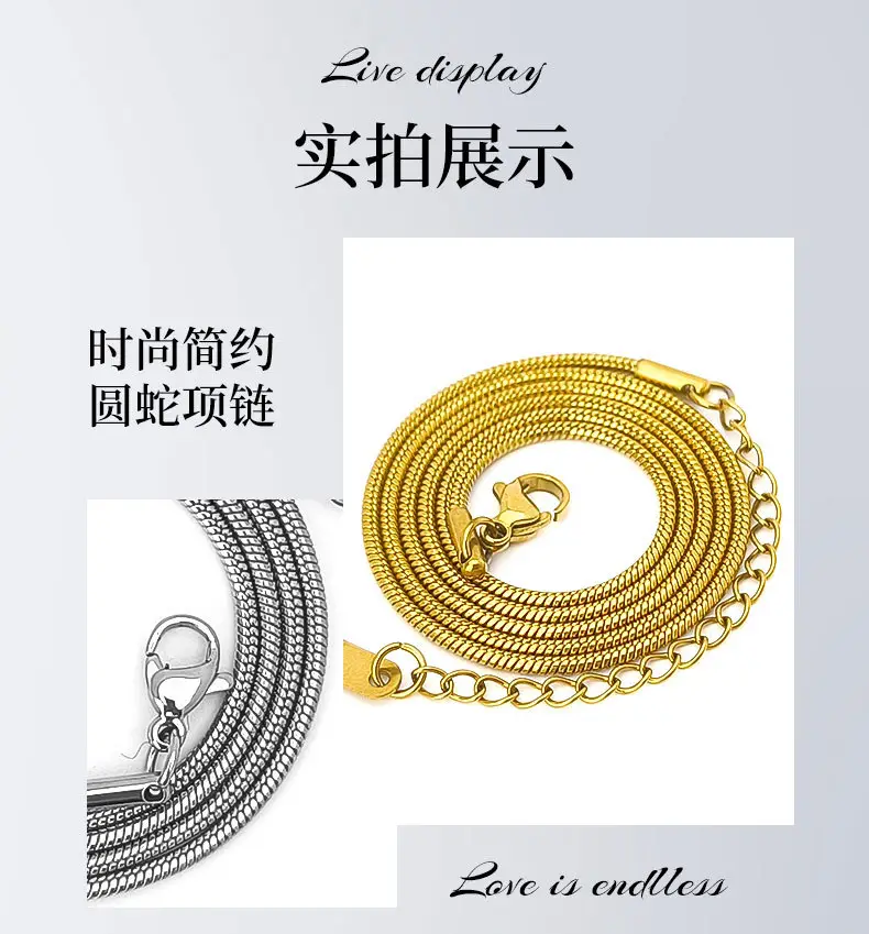 Yiwu Manufacturer Jewelry Stainless Steel Round Snake Accessory Necklace Light Luxury Niche Clavicle Chain Jewelry for Women — feature 6