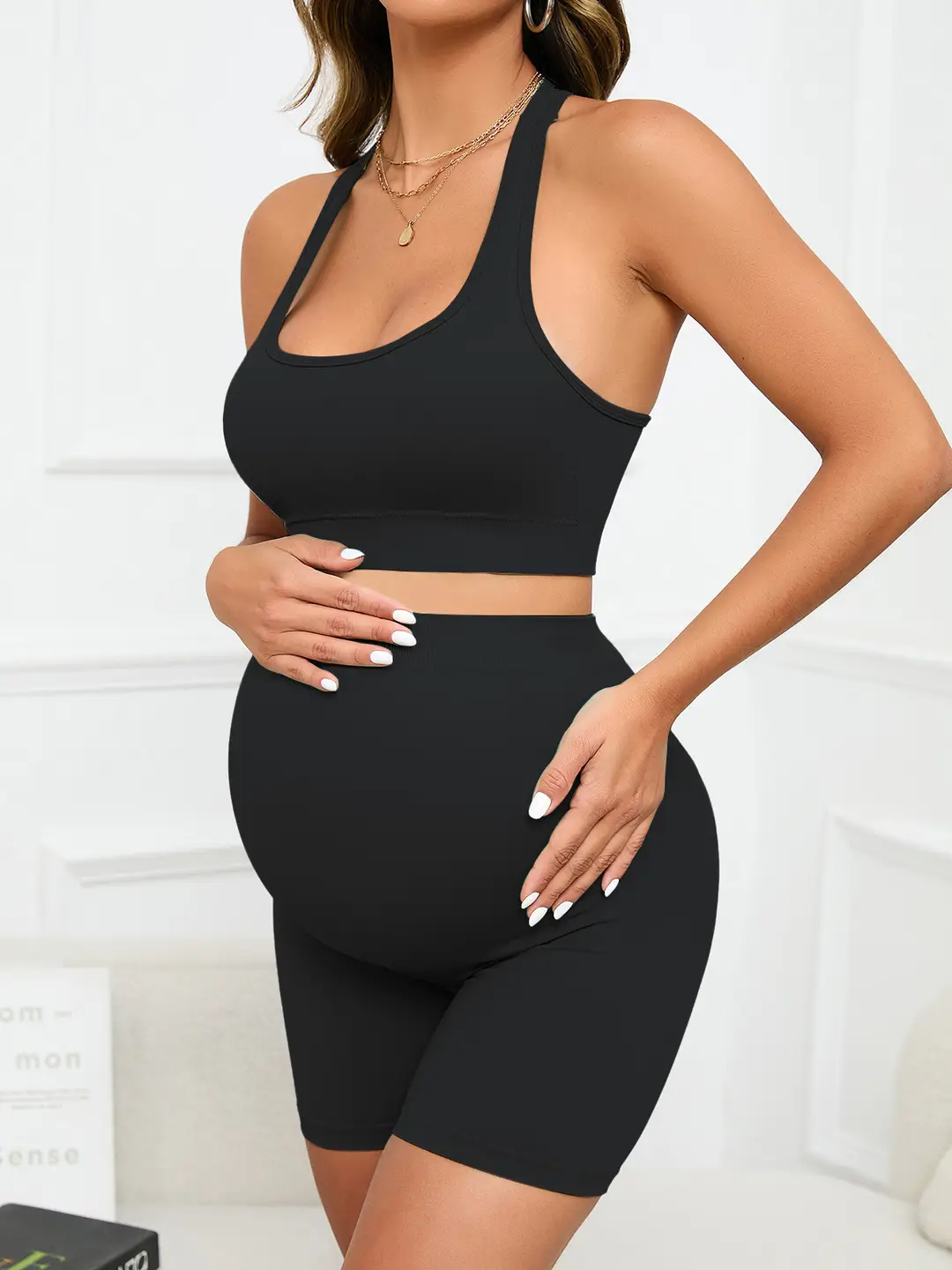 Cross-Border New Sports Bra Quick-Dry Clothing and Pants Moisture-Wicking Fitness Yoga Pilates Shorts Women's Maternity Set — feature 22