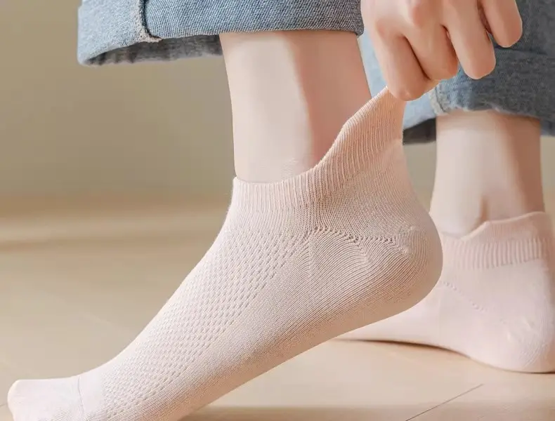 Pure Cotton Short Socks for Women, Summer Low-Cut Socks, Thin Anti-Odor Sports Short Socks, Mesh Breathable White No-Show Socks, Seamless — feature 15
