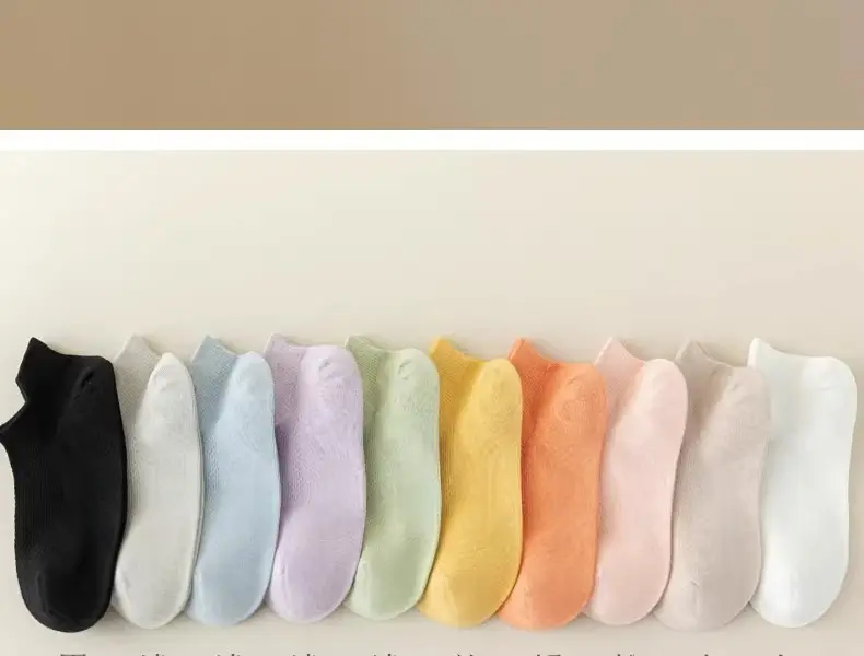 Pure Cotton Short Socks for Women, Summer Low-Cut Socks, Thin Anti-Odor Sports Short Socks, Mesh Breathable White No-Show Socks, Seamless — feature 25