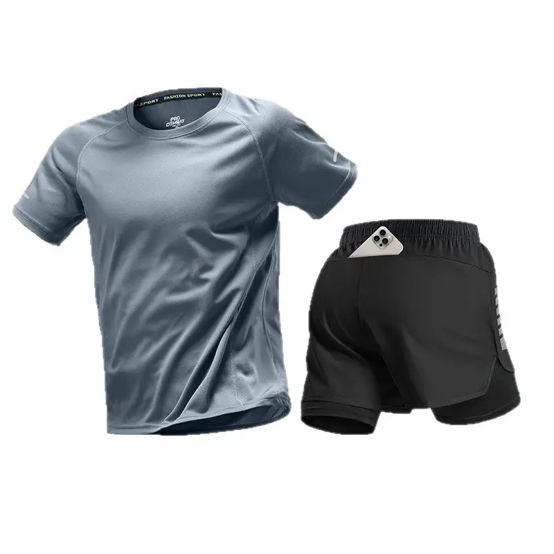 Marathon Professional Running Men's Sports Suit Summer Short-Sleeved Shorts Equipment Quick-Drying Training Fitness Clothes Special