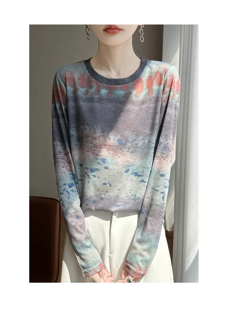 High-End Stylish Long-Sleeved T-Shirt for Women 2026 Spring and Summer New Retro Fashion Knitwear Lazy Style Base Shirt — feature 39