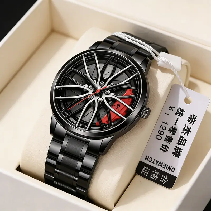 Quartz Wristwatch Genuine Brand Automatic Movement Watch for Men and Students Korean Version Sports Car Tire Waterproof Non-Mechanical — feature 2