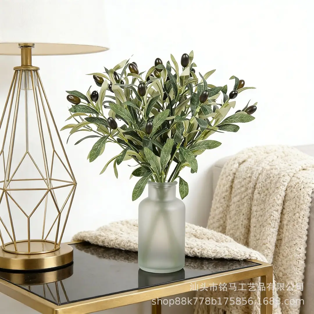 Cross-Border Hot-Selling Manufacturer Artificial Olive Tree Branches Fake Branches Home Living Room Decoration Ornaments Artificial Green Plant Branches — feature 5