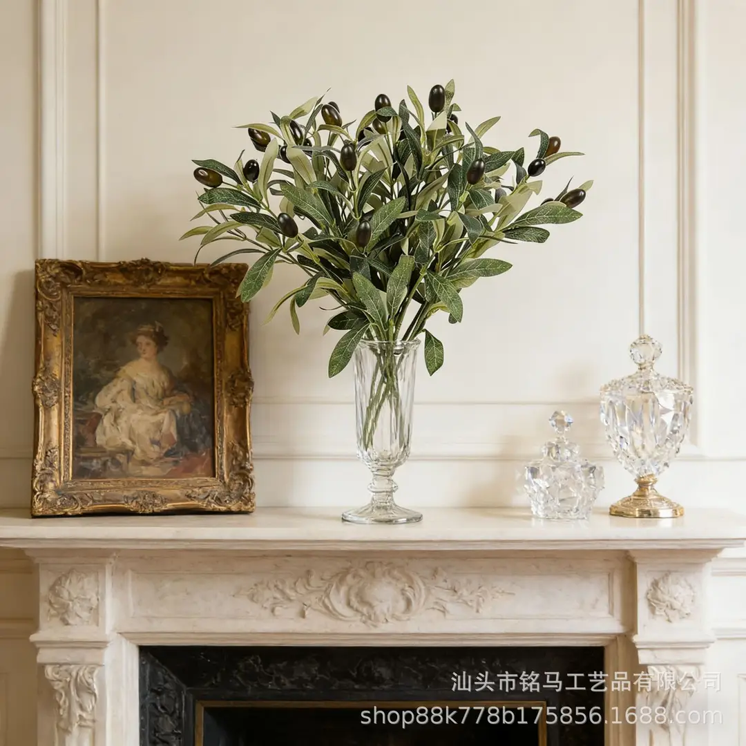 Cross-Border Hot-Selling Manufacturer Artificial Olive Tree Branches Fake Branches Home Living Room Decoration Ornaments Artificial Green Plant Branches — feature 7