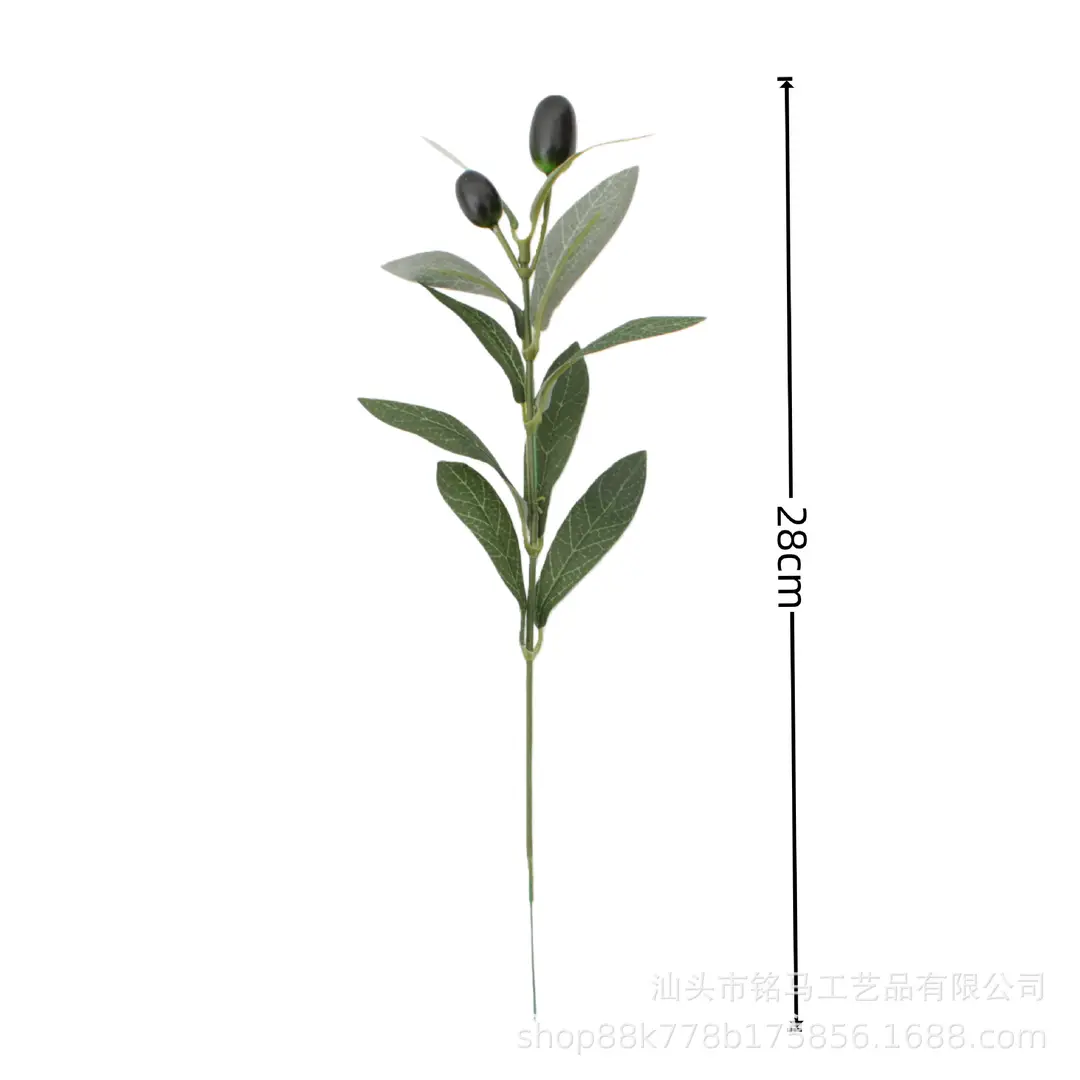 Cross-Border Hot-Selling Manufacturer Artificial Olive Tree Branches Fake Branches Home Living Room Decoration Ornaments Artificial Green Plant Branches