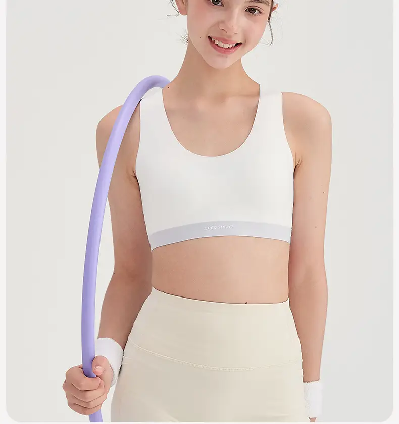 Junior High School Girls' Sports Bra with Fixed Cups and Shock-Proof Vest for Adolescent Girls in Their Developmental Period, 15-Year-Old Student Bra — feature 15