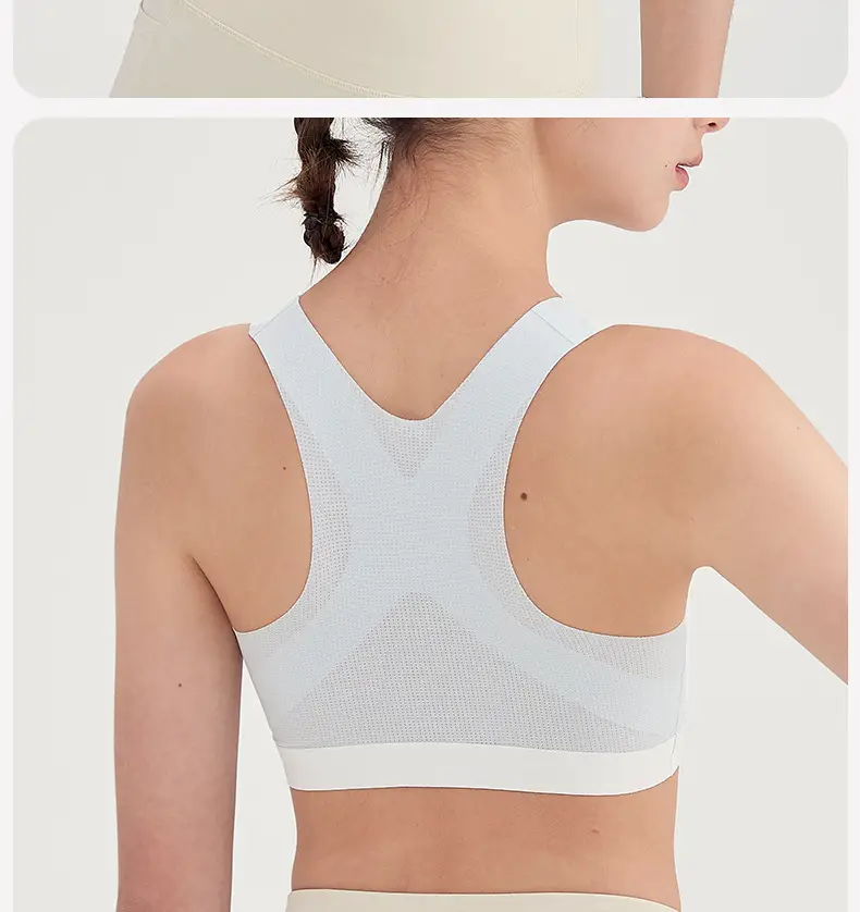 Junior High School Girls' Sports Bra with Fixed Cups and Shock-Proof Vest for Adolescent Girls in Their Developmental Period, 15-Year-Old Student Bra — feature 8