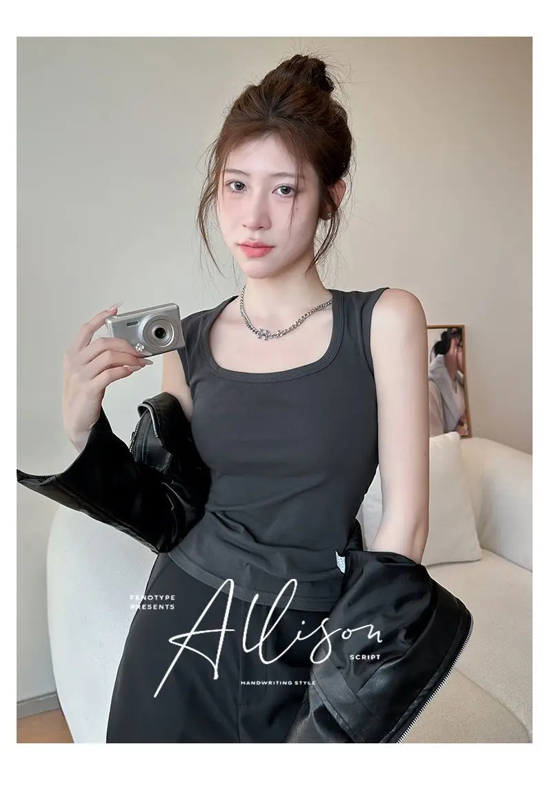 Rayon Summer Slimming U-Neck Tank Top for Women, Pure Cotton, Covers Side Breasts, Prevents Exposure, Casual Racerback Camisole for Outerwear — feature 3