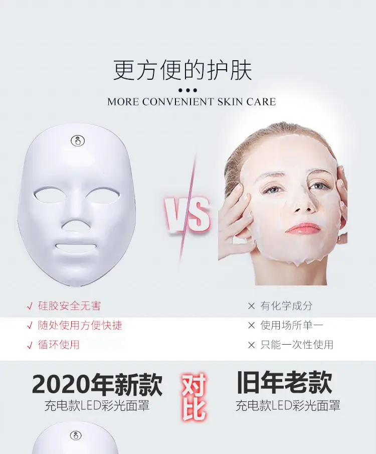 Colorful Photon Led Beauty Mask Red Light Facial Mask Device Light Therapy Beauty Salon Led Mask Beauty Device — feature 2