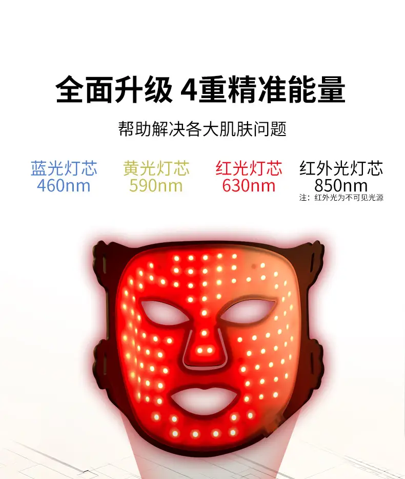 Home-Use Photon Skin Rejuvenation Beauty Machine, Silicone Colored Light Mask, Led Spectrum Red Light Beauty Device — feature 17