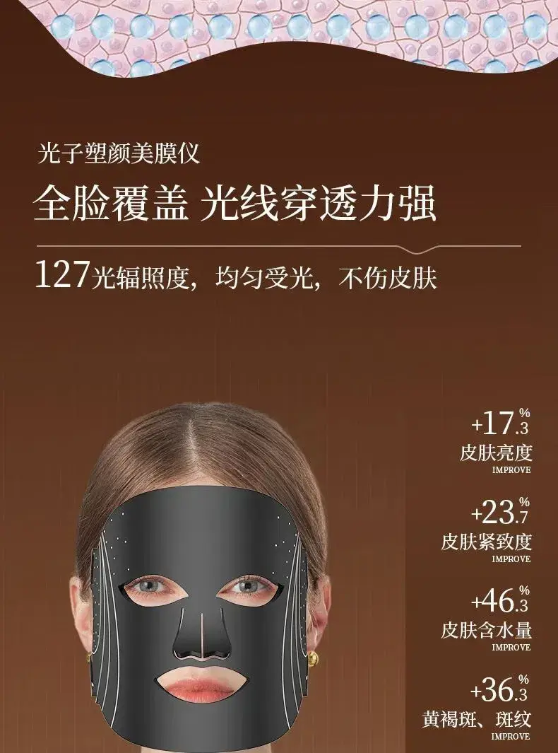 Home-Use Photon Skin Rejuvenation Beauty Machine, Silicone Colored Light Mask, Led Spectrum Red Light Beauty Device — feature 6