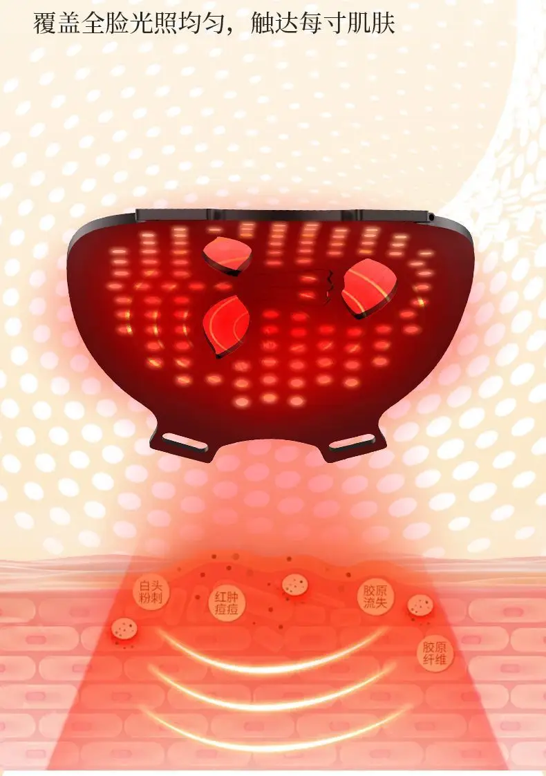 Home-Use Photon Skin Rejuvenation Beauty Machine, Silicone Colored Light Mask, Led Spectrum Red Light Beauty Device — feature 8