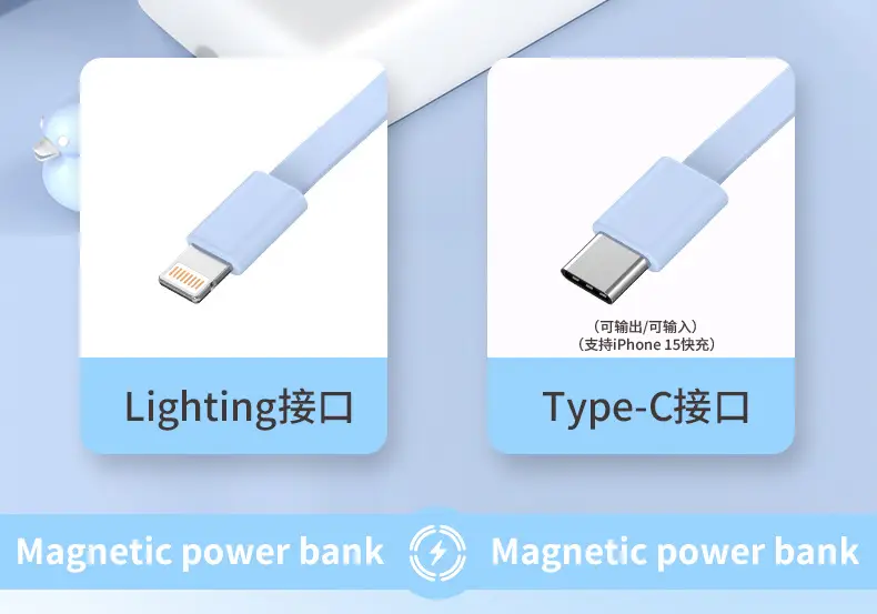 Magsafe Magnetic Wireless Power Bank 10000Mah with Cable Mini Gift Mobile Power Supply with Custom Logo Portable — feature 6