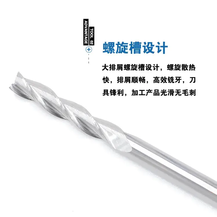 Three-Edged Spiral Milling Cutter 4mm Precision Tool - Image 2