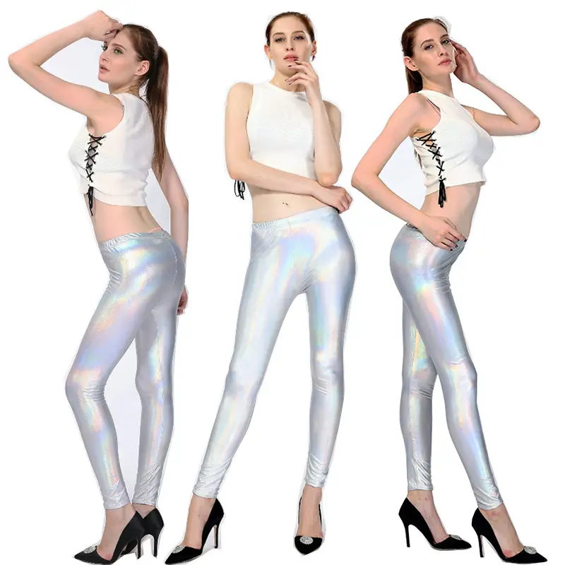 Black Leather Slimming Leggings Multi-Size Nightclub Style - Image 27