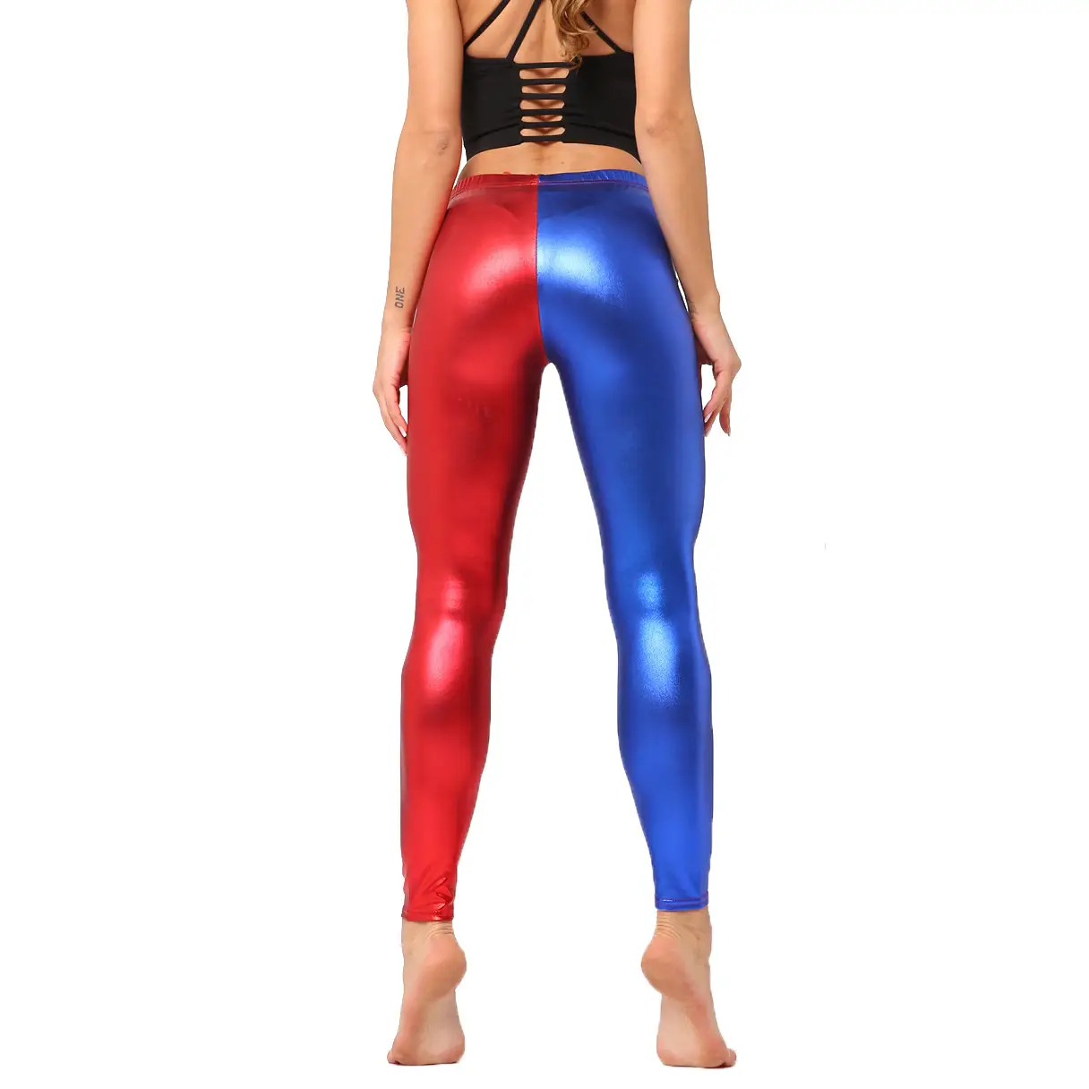 Black Leather Slimming Leggings Multi-Size Nightclub Style - Image 15
