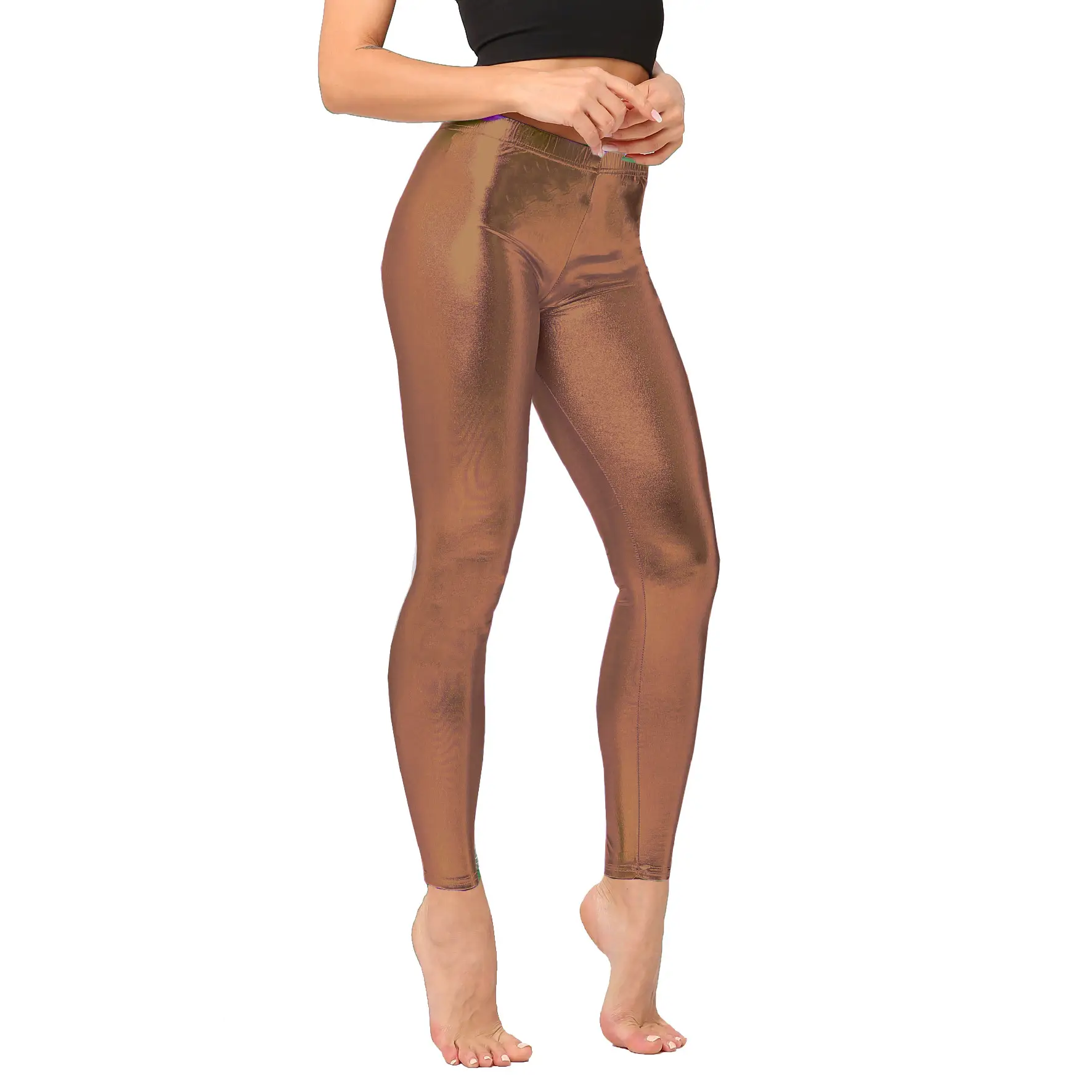 Black Leather Slimming Leggings Multi-Size Nightclub Style - Image 18