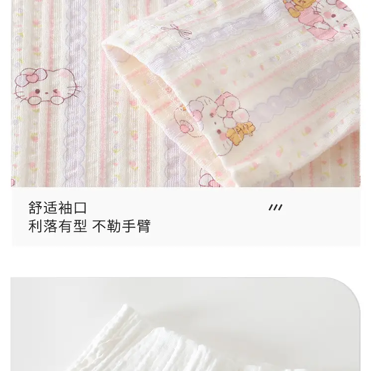 Baby Pajamas, Pure Cotton, Thin Style, Children's Home Wear, Summer Boys' and Girls' Three-Quarter Sleeve Air-Conditioning Clothing, High-Waisted Two-Piece Set — feature 16