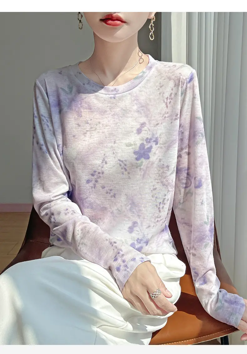 Cross-Border Long-Sleeved T-Shirt Women's Knitwear Top 2026 Spring and Summer New Style Fashionable Inner Wear Loose Fit Slimming — feature 12