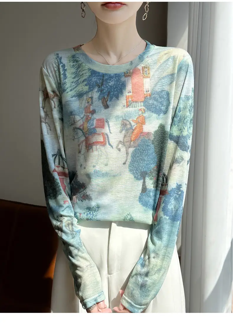 Cross-Border Long-Sleeved T-Shirt Women's Knitwear Top 2026 Spring and Summer New Style Fashionable Inner Wear Loose Fit Slimming — feature 16