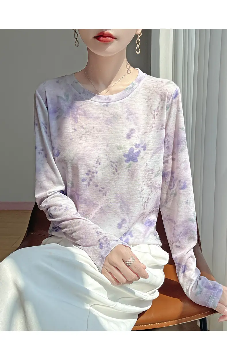 Cross-Border Long-Sleeved T-Shirt Women's Knitwear Top 2026 Spring and Summer New Style Fashionable Inner Wear Loose Fit Slimming — feature 28