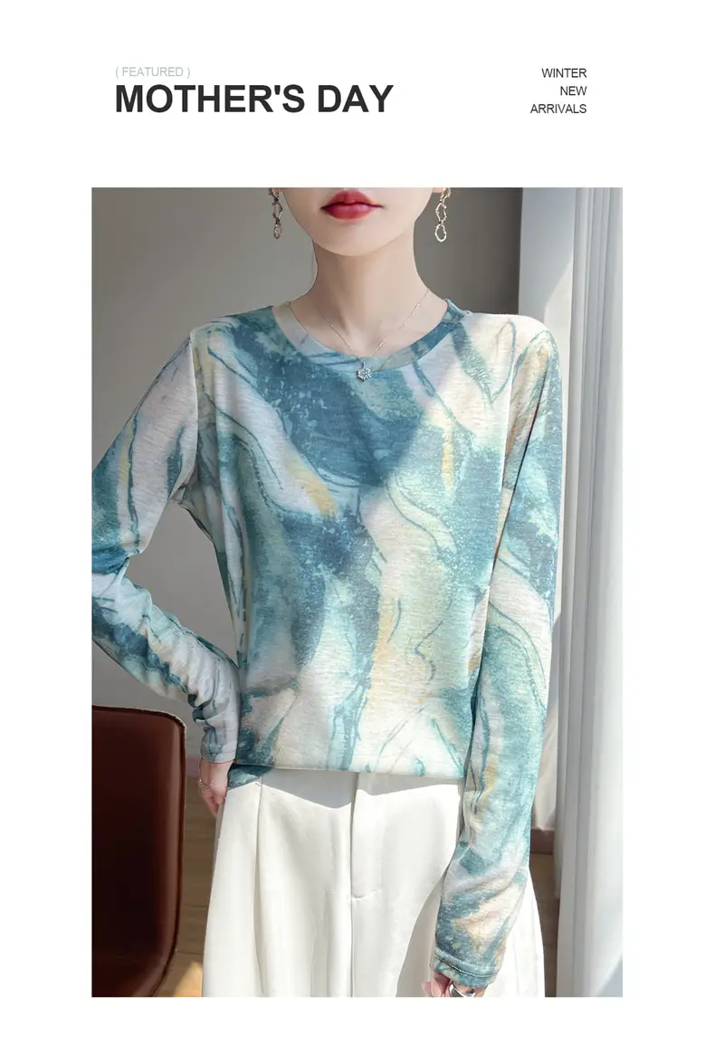 Cross-Border Long-Sleeved T-Shirt Women's Knitwear Top 2026 Spring and Summer New Style Fashionable Inner Wear Loose Fit Slimming — feature 32