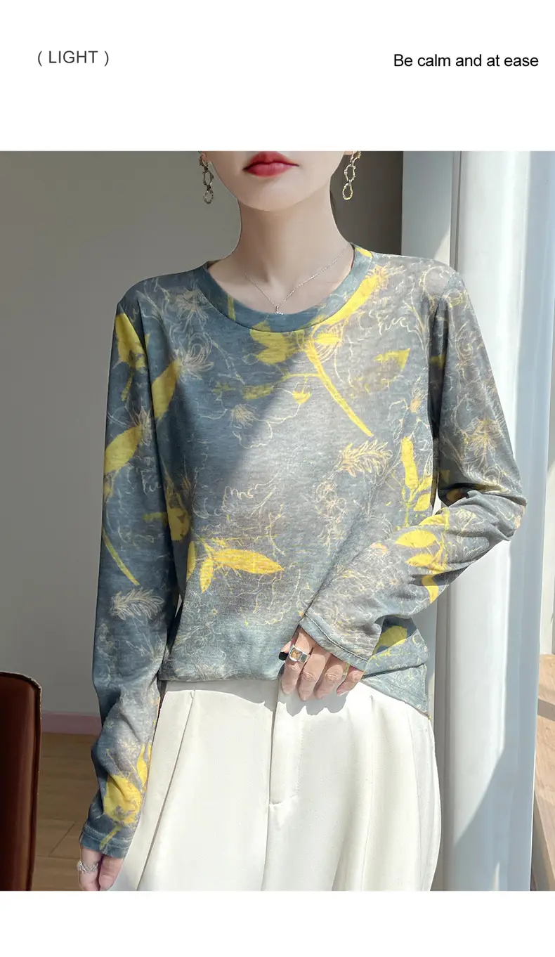 Cross-Border Long-Sleeved T-Shirt Women's Knitwear Top 2026 Spring and Summer New Style Fashionable Inner Wear Loose Fit Slimming — feature 34