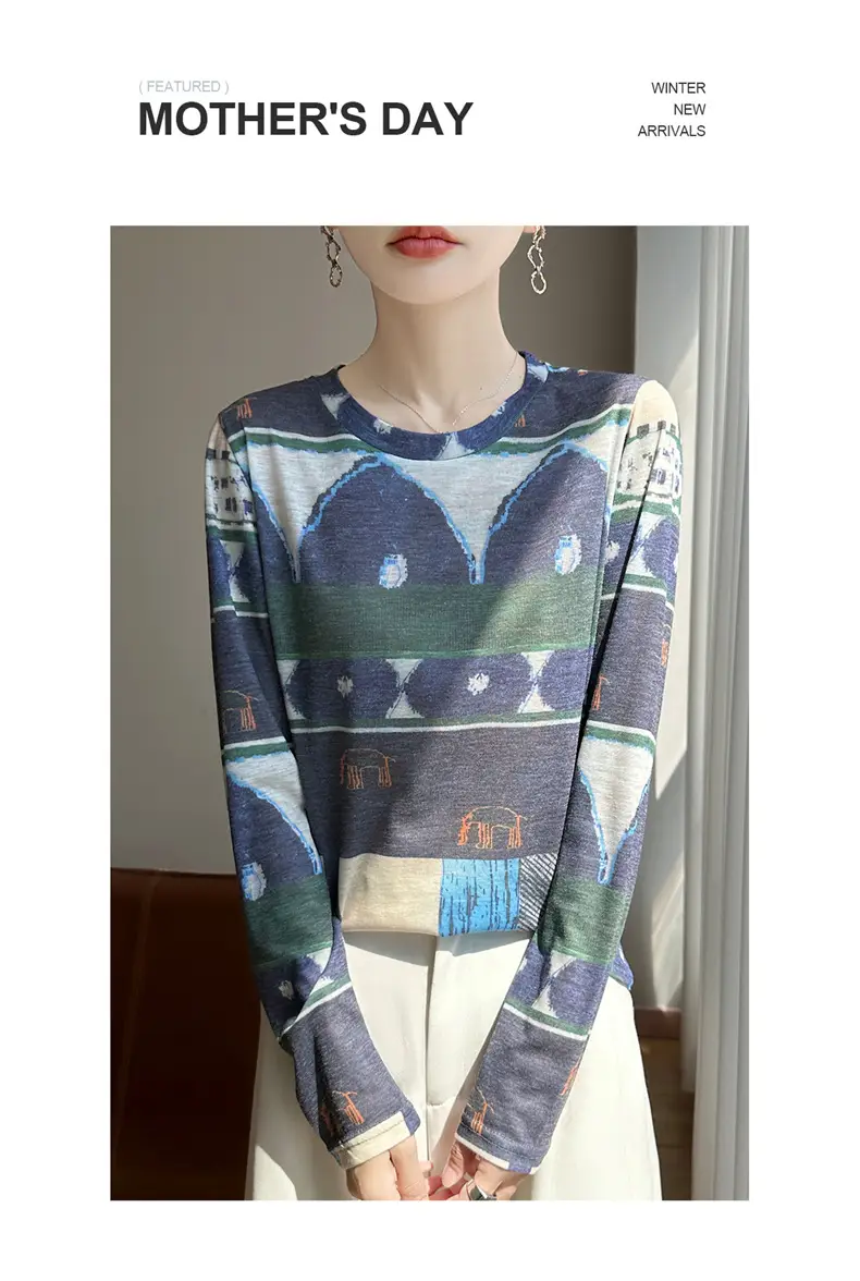 Cross-Border Long-Sleeved T-Shirt Women's Knitwear Top 2026 Spring and Summer New Style Fashionable Inner Wear Loose Fit Slimming — feature 41