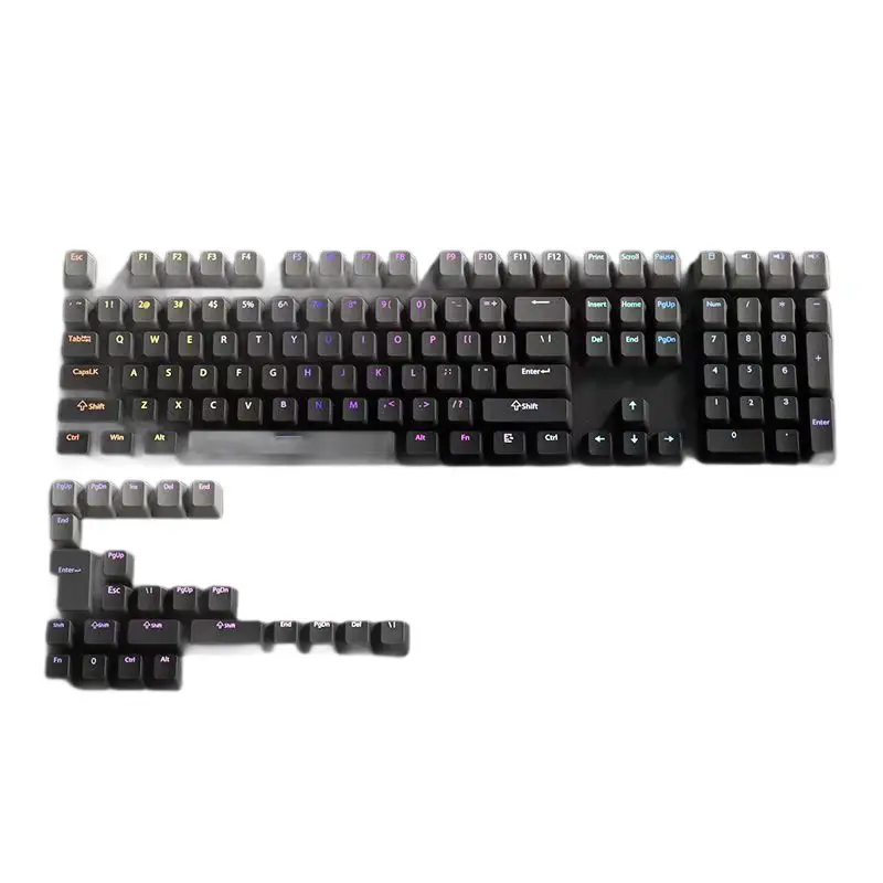 New Style Micro-Dust Translucent Keycaps with Pbt Personalized Gradient Craftsmanship, Compatible with Cross-Axis Mechanical Keyboards