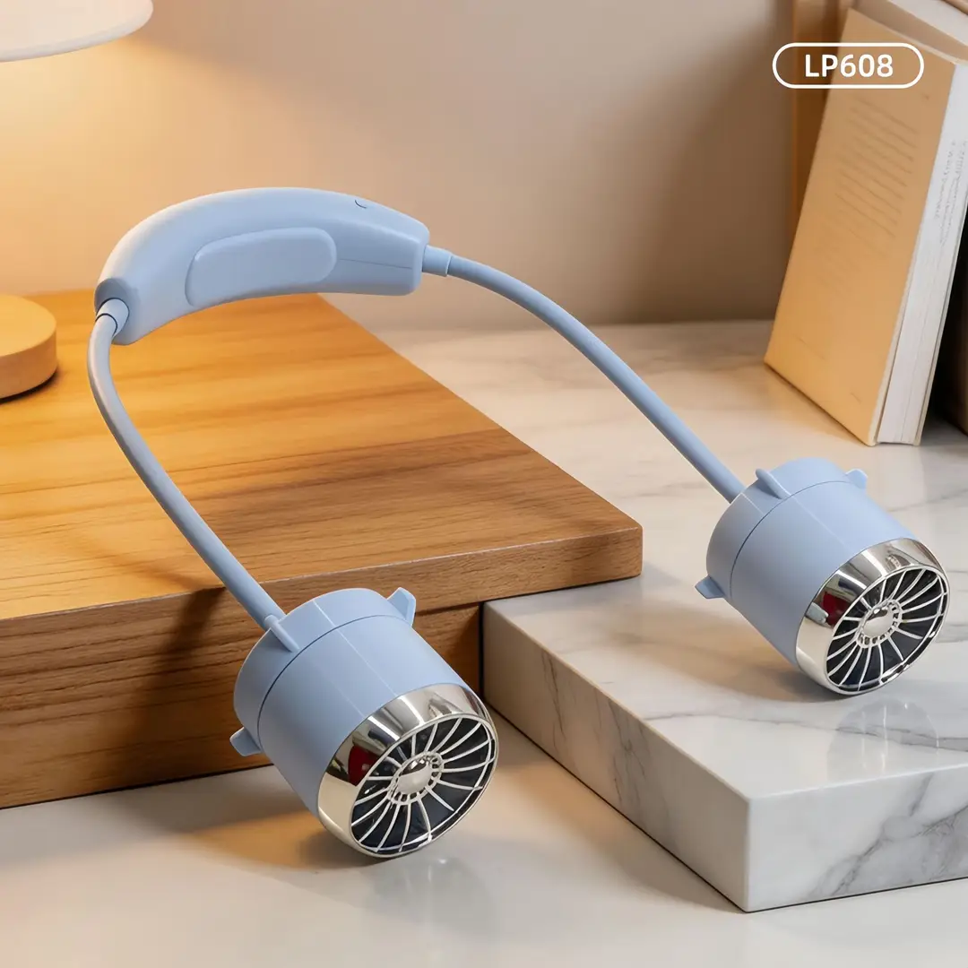Fashionable Neck-Hanging Fan with Multiple Speed Settings, USB Charging, Portable Neck Fan, Gift